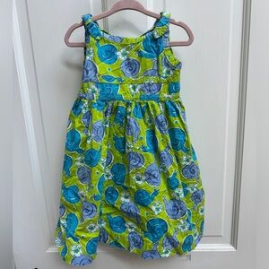 Lilly Pulitzer 2T Green & Blue Girls Snail Tank Top Dress